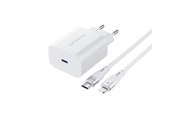Proove Rapid PD Wall Charger Type-C 20W with Cable USB-C - Lightning - White